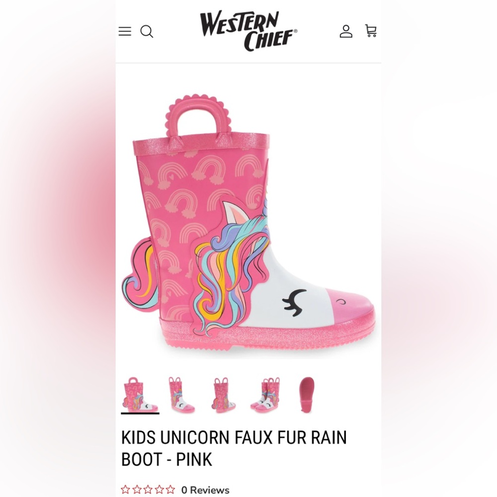 Western Chief Unicorn Kids Boots - Pink and Gold